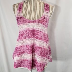 Love Rocks Pink & White Burn Out Racerback Tank Size Medium